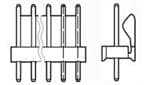 TE CONNECTIVITY 矩形连接器 - 针座 - 公插针 644180-4