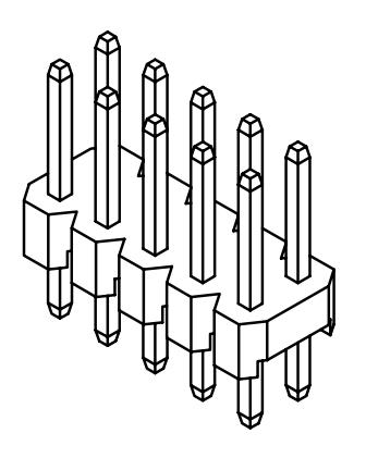 CJT/深圳长江连接器 矩形连接器 - 针座 - 公插针 A2541WV-2x2P